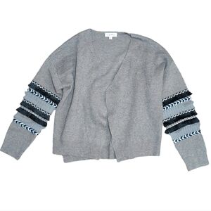 THML Open Cardigan Fringe Trim Sleeve Size M